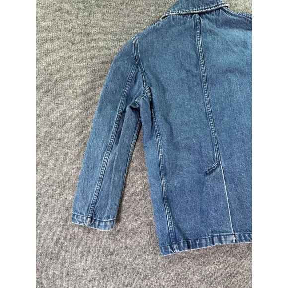 Ralph Lauren Denim Pea Coat Womens Medium Blue Anchor Button Double Breasted 80s - Picture 14 of 14